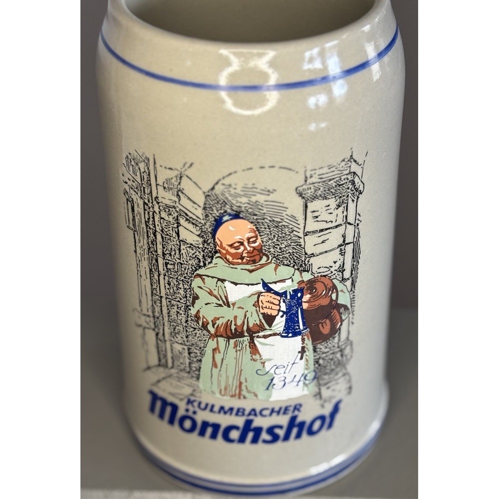 Vintage 1985 Kulmbacher Monchshof Rastal Stoneware Beer Stein Mug 1 Lt